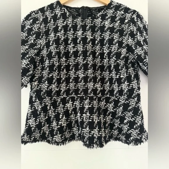 Zara Tweed Peplum Top, size medium - Picture 5 of 10